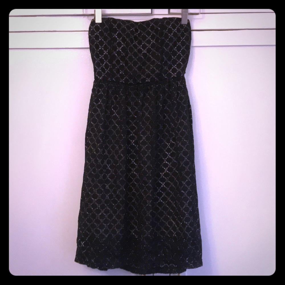 Strapless black dress